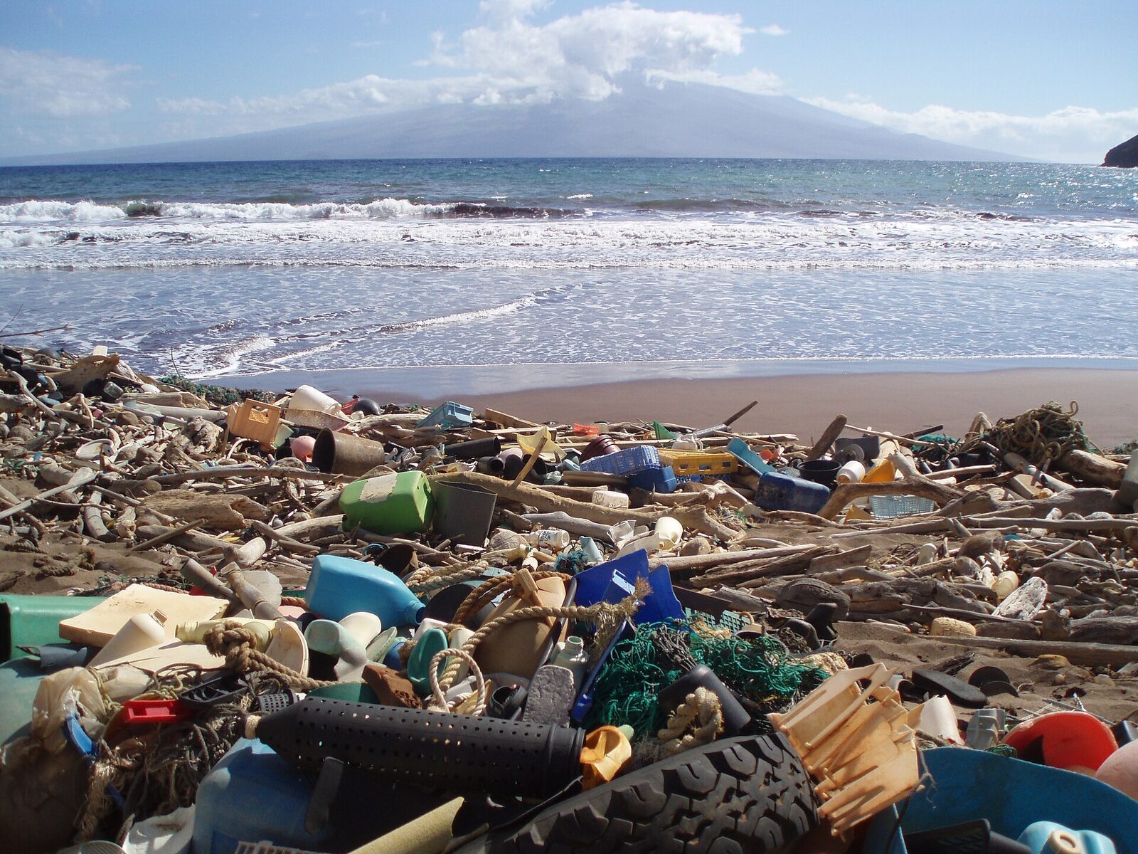 Plastic debris washed up at Kanapou Bay, Kaho'olawe, Hawai'i, photographed by NOAA's Marine Debris team